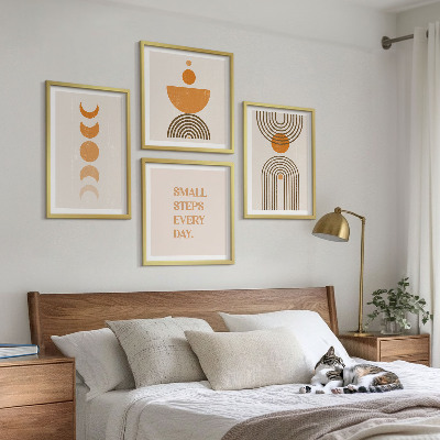 Set of 4 wall art pieces Minimalist boho patterns