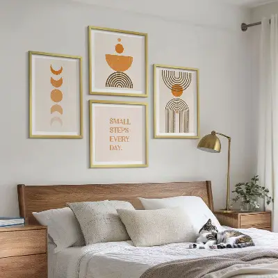 Minimalist boho wall art set set of 4 pieces
