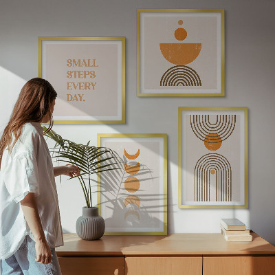 Set of 4 wall art pieces Minimalist boho patterns