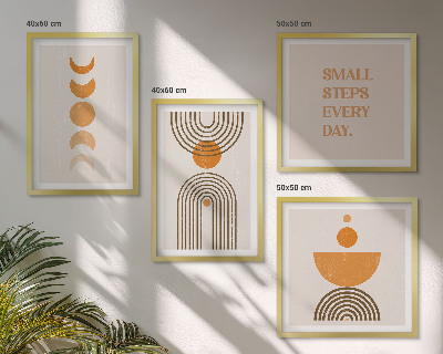 Set of 4 wall art pieces Minimalist boho patterns