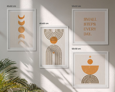 Set of 4 wall art pieces Minimalist boho patterns