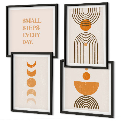 Set of 4 wall art pieces Minimalist boho patterns