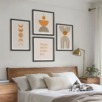 Minimalist boho wall art set set of 4 pieces