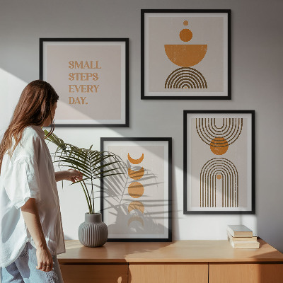 Set of 4 wall art pieces Minimalist boho patterns