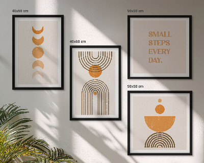 Set of 4 wall art pieces Minimalist boho patterns