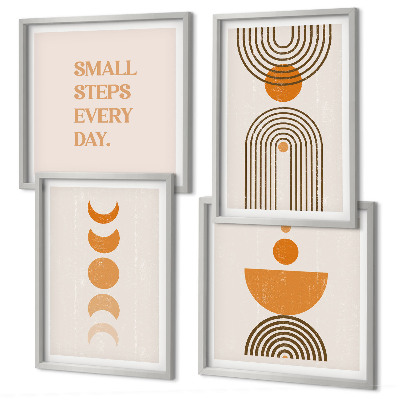 Set of 4 wall art pieces Minimalist boho patterns