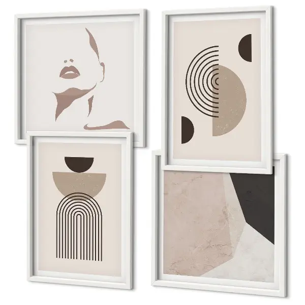 Abstract facial forms multi-piece wall decor set