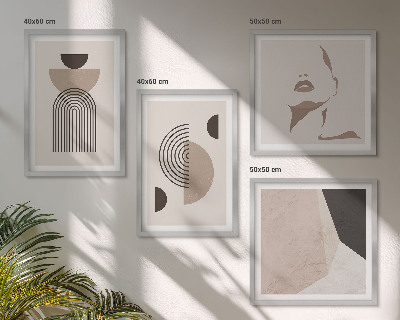 Multi-piece wall decor set Abstract facial forms