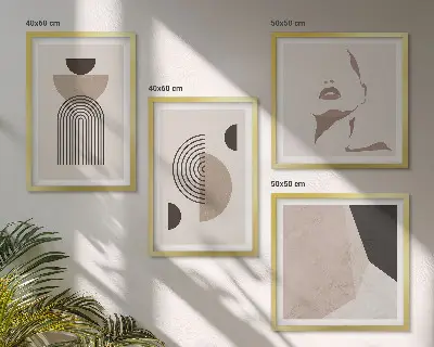 Abstract facial forms multi-piece wall decor set