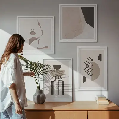 Abstract facial forms multi-piece wall decor set