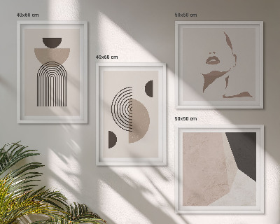 Multi-piece wall decor set Abstract facial forms