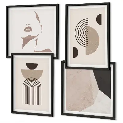 Abstract facial forms multi-piece wall decor set