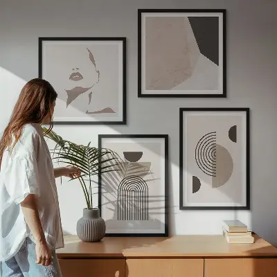 Abstract facial forms multi-piece wall decor set