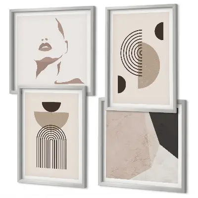 Abstract facial forms multi-piece wall decor set