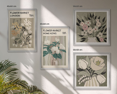 Multi-piece wall decor set Floral Illustrations London Hong Kong