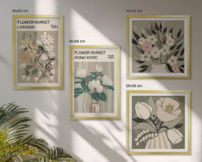 Multi-piece wall decor set Floral Illustrations London Hong Kong
