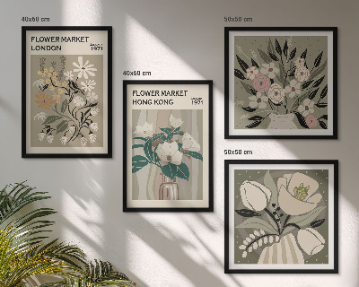 Multi-piece wall decor set Floral Illustrations London Hong Kong