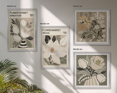 Wall art set Kingston Seoul retro flowers