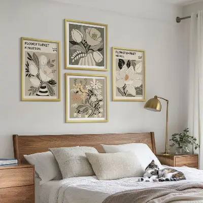 Kingston Seoul retro flowers wall art set retro flowers wall art set