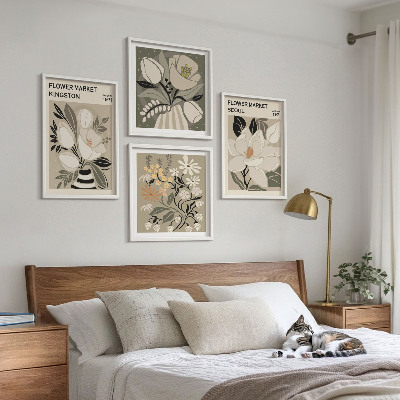 Wall art set Kingston Seoul retro flowers