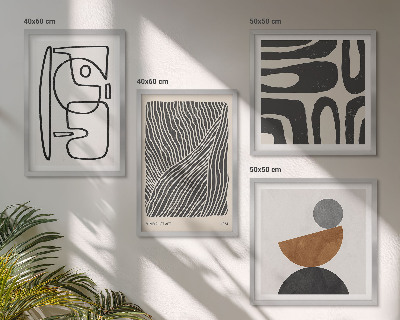 Set of 4 wall art pieces Abstract patterns with lines