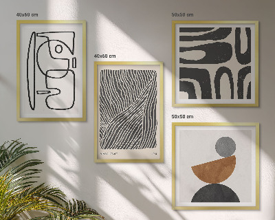 Set of 4 wall art pieces Abstract patterns with lines