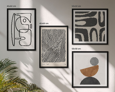 Set of 4 wall art pieces Abstract patterns with lines