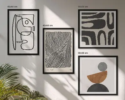 Abstract patterns with lines wall art set of 4 pieces