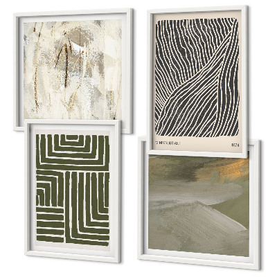 Multi-piece wall decor set Shape patterns in green