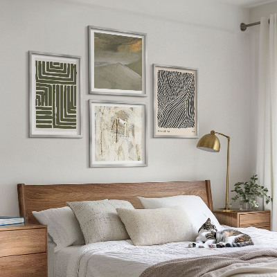 Multi-piece wall decor set Shape patterns in green