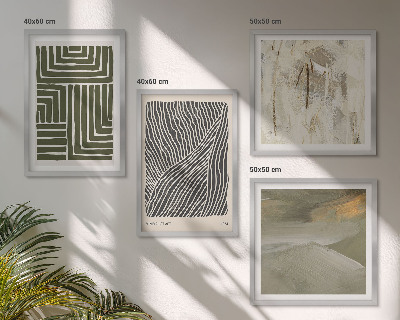 Multi-piece wall decor set Shape patterns in green