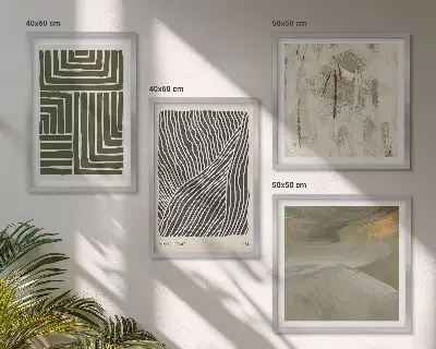 Multi-piece wall decor set with green shape patterns