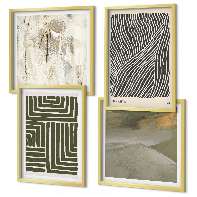 Multi-piece wall decor set Shape patterns in green