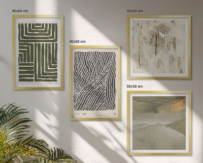 Multi-piece wall decor set Shape patterns in green