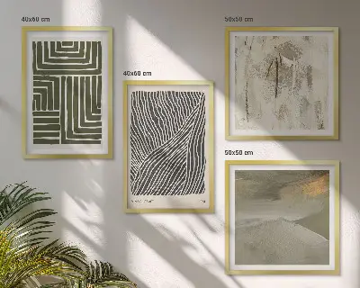 Multi-piece wall decor set with green shape patterns