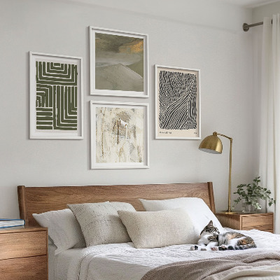 Multi-piece wall decor set Shape patterns in green