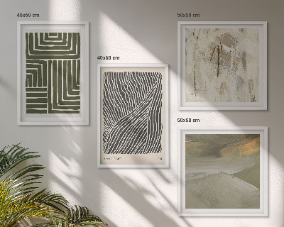 Multi-piece wall decor set Shape patterns in green