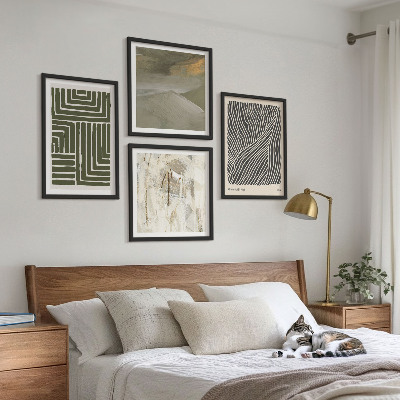 Multi-piece wall decor set Shape patterns in green