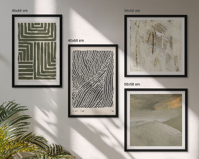 Multi-piece wall decor set Shape patterns in green