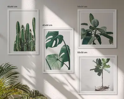Tropical plants aesthetic wall art set of 4 pieces