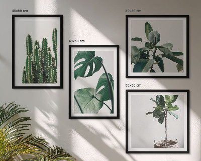 Set of 4 wall art pieces Tropical plants aesthetics