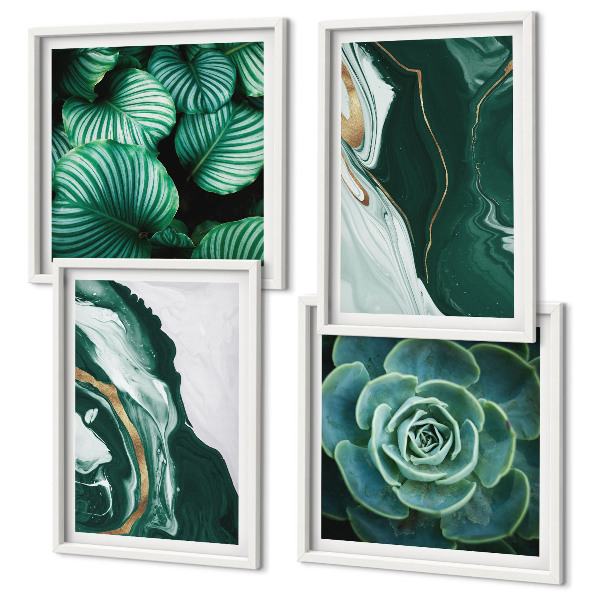 Multi-piece wall decor set Abstract Succulent Leaf Patterns
