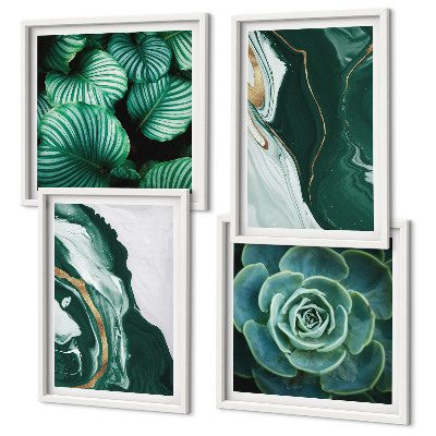 Multi-piece wall decor set Abstract Succulent Leaf Patterns