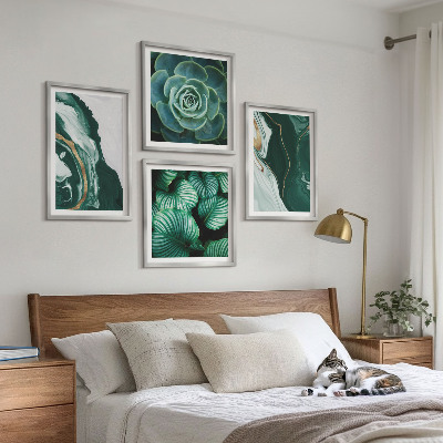 Multi-piece wall decor set Abstract Succulent Leaf Patterns