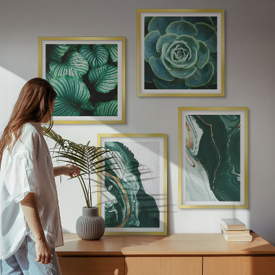 Multi-piece wall decor set Abstract Succulent Leaf Patterns