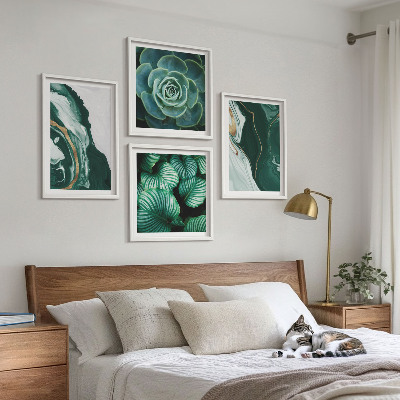 Multi-piece wall decor set Abstract Succulent Leaf Patterns