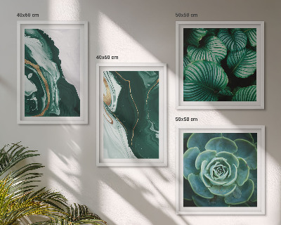 Multi-piece wall decor set Abstract Succulent Leaf Patterns