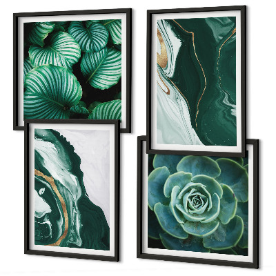 Multi-piece wall decor set Abstract Succulent Leaf Patterns