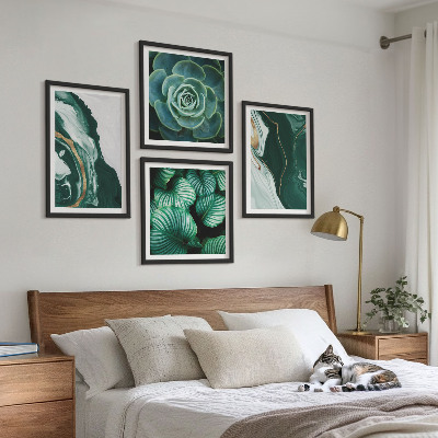 Multi-piece wall decor set Abstract Succulent Leaf Patterns