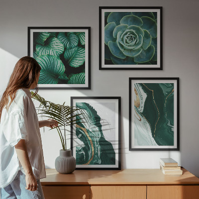 Multi-piece wall decor set Abstract Succulent Leaf Patterns